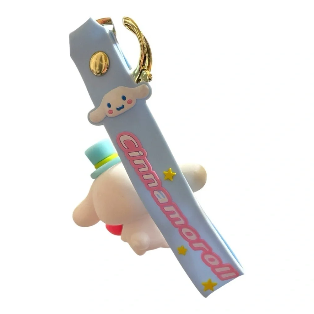 Cinnamoroll Keychain with Light Blue Wrist Strap